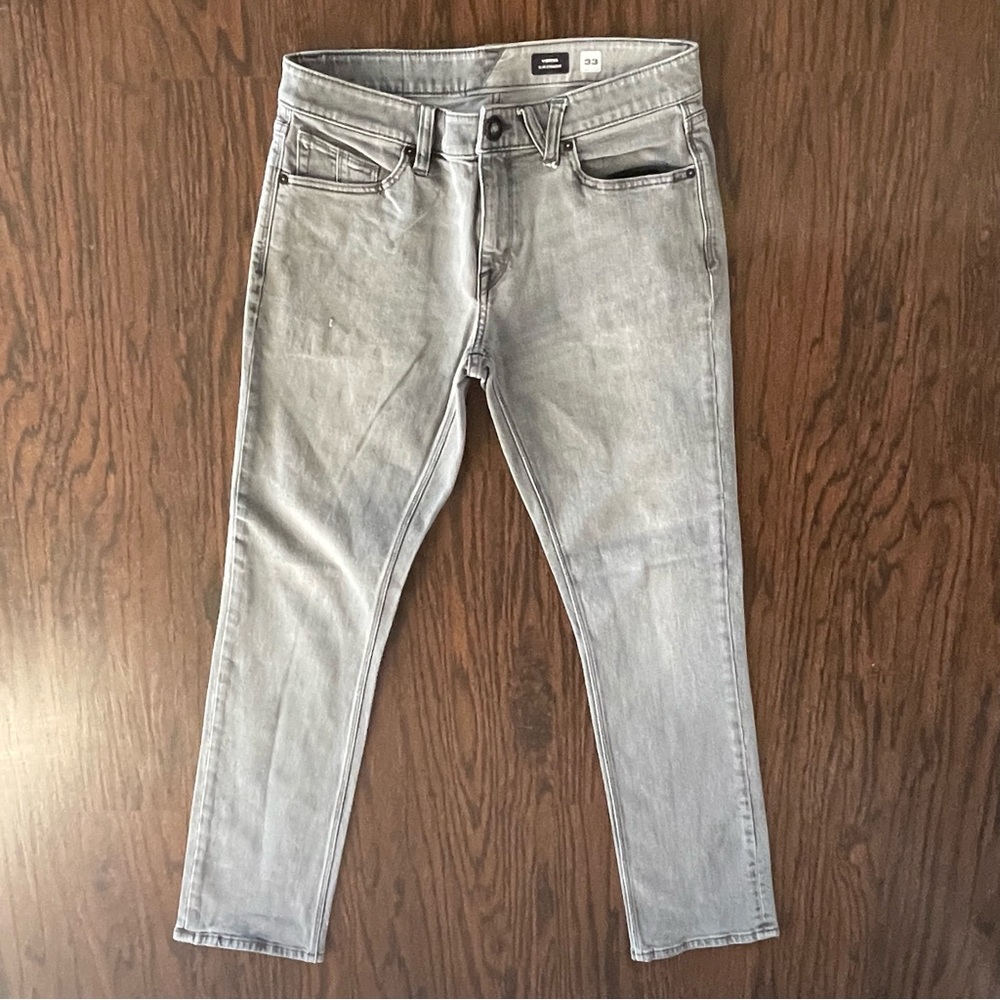 Volcom Vorta Men's Gray Slim Straight Jeans 33x31